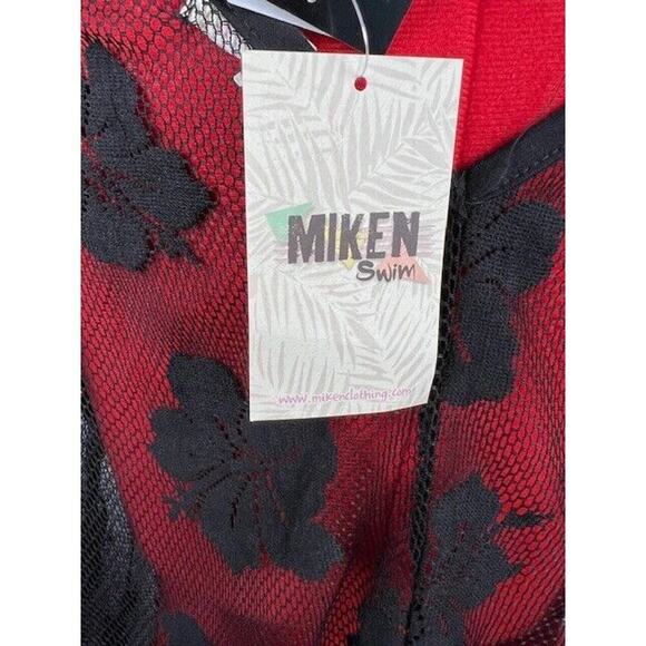 Miken Juniors' Tie-Shoulder Ruffle-Hem Cover-up Dress, Black, L - Picture 5 of 6